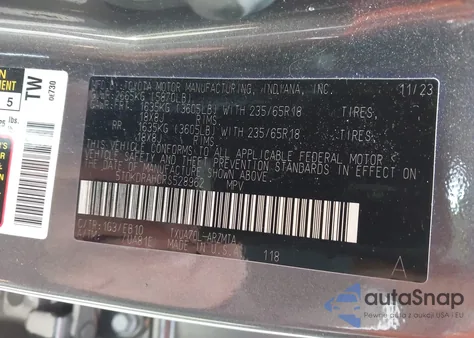 2024 Toyota Highlander Xle z USA, uszkodzony, nr VIN 5TDKDRAH0RS528962